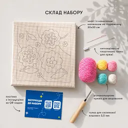 Набір для килимової вишивки «Рожеві квіти» - мініатюра 5