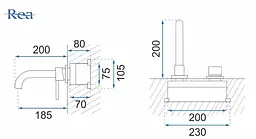 Змішувач для умивальника прихованого монтажу Rea Lungo long (REA-B0370) золотий - глянцевий - мініатюра 9