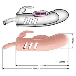 Подовжуюча насадка на член із вібрацією Pretty Love Sloane Vibrating Penis Sleeve, +2.5 см - мініатюра 5