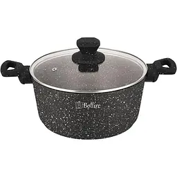 Каструля Bollire Venezia, з кришкою, чорна, 24 см, 4,5 л (BR-1003)