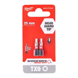 Біта SHOCKWAVE MILWAUKEE, TX9, 25мм, (2шт) - мініатюра 2