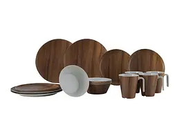Сервіз столовий Gimex Tableware Nature 16 Pieces 4 Person Wood (6913100) (DAS302015) - мініатюра 1