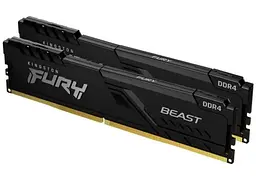 Пам'ять 16Gb x 2 (32Gb Kit) DDR4, 3200 MHz, Fury Beast, Black, 16-18-18, 1.35V, з радіатором Kingston teh0020256