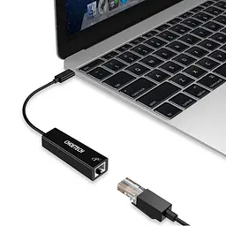 Перехідник USB 3.1 Type-C --> Ethernet RJ45 1000Mb 0,15 м, Choetech чорний - мініатюра 3
