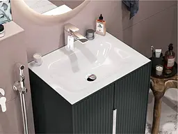 Умивальник Miraggio JESSEL 600 (0000746) Miramarble, Глянцевий, Накладний/Врізний, Білий - мініатюра 7