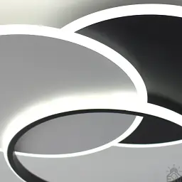 Люстра керована світлодіодна VEGA TRIPLE 3R 70 Вт 490х490х60 мм Чорно-Біла ESLLSE - мініатюра 7