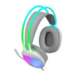 Навушники Defender Eclipse, White/Grey, USB, мікрофон, 18 Ом, 112 дБ, RGB-підсвічування, кабель 2 м (62440) - мініатюра 4