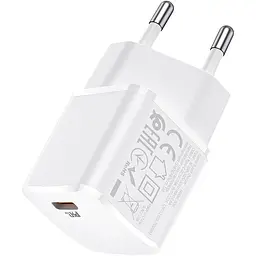 Мережевий зарядний пристрій Hoco N10 1-Type-C White [112166] - мініатюра 4