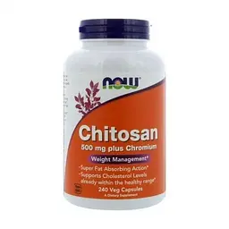 Хітозан з хромом 500 мг жирозжигач у капсулах №240 Now Foods Chitosan plus Chromium - мініатюра 3