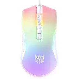 Комп'ютерна мишка Onikuma ігрова C-22 Pro з RGB підсвіткою та 6400 DPI дротова для ПК та ноутбука білий