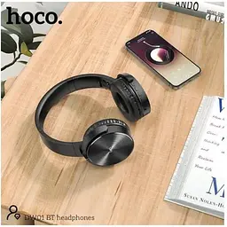 Навушники бездротові Hoco DW01 Foldable Headphones накладні складні чорні - мініатюра 2