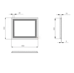 Дзеркало Sanwerk Лава "Квадра" 80x65 ZL0000160 - мініатюра 5