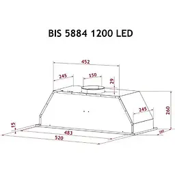 Витяжка Perfelli BIS 5884 BL 1200 LED - мініатюра 9