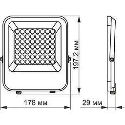 Прожектор Videx Premium LED F2 30W 5000K AC/DC12-48V (VL-F2-305G-12V) - мініатюра 3