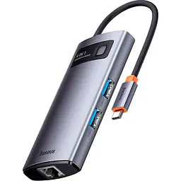 USB-хаб Baseus Metal Gleam Series 4-in-1 Gray (WKWG070113) [110336] - мініатюра 1