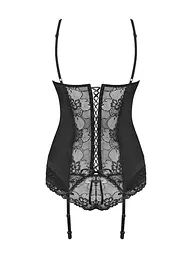 Корсет і стринги Obsessive Heartina S/M (чорний) - мініатюра 18