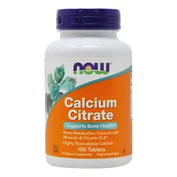 Вітаміни та мінерали NOW Calcium Citrate Tablets, 100 таблеток