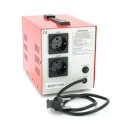 Стабілізатор напруги Conter MSER 2000 VA-V2/1600W однофазний, сервопривід, монтажу підлоги, LED дисплей, діапазон130-260V, AC230±3%, 2*Shuko, 5.2kg, Q2 - мініатюра 2