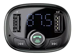 FM-трансмітер BASEUS FM Launcher S-09 2.4A 2USB Black (CCMT000301) - мініатюра 3