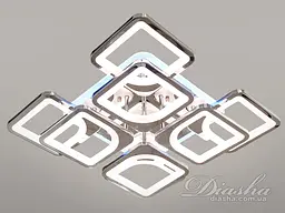 Стельова лед люстра з диммером і LED підсвічуванням, 130W, хром - мініатюра 2