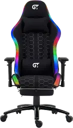 Геймерське крісло GT Racer чорне з підсвіткою (X-2462 Fabric Black) - мініатюра 2