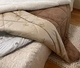 Ковдра євро стьобана зимова з верблюжої вовни Leri Max 21486 200х215 см коричнева - мініатюра 2