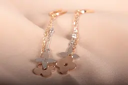 Сережки з білого і червоного золота S-0100 - мініатюра 5