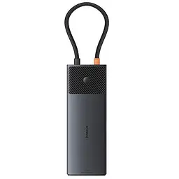 Перехідник HUB Baseus Metal Gleam II OS 10in1 Dual Display (B00061800123-01) Cosmic Black - мініатюра 3
