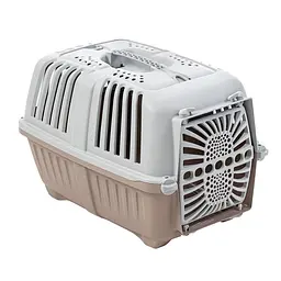 Переноска для тварин MPS Eco Pratiko 2 пластикова, світло-коричнева, до 15 кг, 55×36×36 см