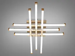 Сучасна стельова LED-люстра Diasha 2532WH+G dimmer Лінії білий+золото, 80Вт, 68 см, 10-20m² - мініатюра 3