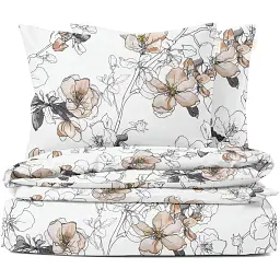 Комплект постільної білизни Cosas євро без простирадла PASTEL FLOWERS 200 x 220 см (FlowersBeigeWhite_200_2)