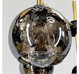 Підвісна люстра Artlight 7020/5 з п’ятьма графітовими скляними плафонами E27, чорний і латунь, від 12-19 м² - мініатюра 4