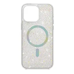 Противоударный чехол для Apple iPhone 15 Pro Max, Glow MagSafe, прозрачный, с функцией MagSafe, накладка с блестками, ударопрочный TPU+PC, поддержка беспроводной зарядки, ArmorStandart (ARM69901)