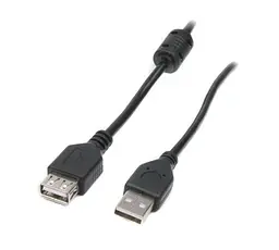 Кабель USB 2.0 AM - USB AF, 1.8 м, чорний, Maxxter, феритовий фільтр (UF-AMAF-6)