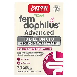 Пробіотики Vegan Fem Dophilus Advanced 10 Billion CFU, 30 вегакапсул Jarrow Formulas vit0004178 - мініатюра 1
