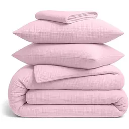 Комплект постільної білизни Cosas Baby blush CS1 Євро муслін фламінго (Muslin_009BabyBlush_El180x30-009BabyBlush_200)