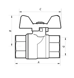 Кран кульовий Nolf 1/2" прямий №712 (NF2945) - мініатюра 2