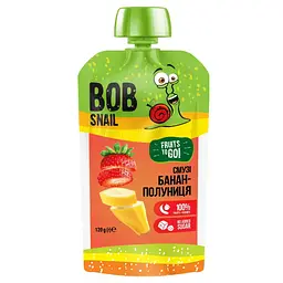 Пюре фруктове Bob Snail Смузі Банан-Полуниця, пастеризоване 1.2 кг (10 шт. по 120 г) - мініатюра 2