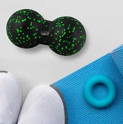 Масажний м'яч подвійний PowerPlay PP-4352 Epp foam peanut ball (d8*16 см) Чорно/Зелений (PP_4352_Green_8*16) - мініатюра 4