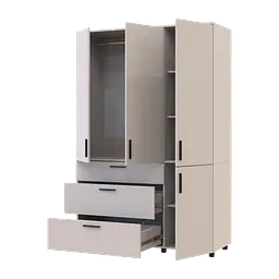 Шкаф для одежды Doros Торн Кашемир 3 ДСП/3Ш (штанга) 135х51.6х200 (44900497)