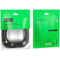 Патч-корд Hoco US07 General Cat 6 U/UTP Pure Copper Flat Network Cable 5m Black (780706) [149274] - мініатюра 6