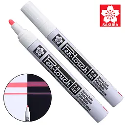 Маркер Sakura Pen-Touch червоний флуоресцентний середній (MEDIUM) 2.0 мм