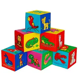 Набір м'яких кубиків G-Toys Тварини 6 шт.  - мініатюра 2
