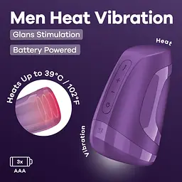 Мастурбатор Satisfyer Men Heat Vibration Battery Series імітатор мінету, підігрів та вібрація - мініатюра 7