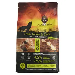 Уцінка. Корм сухий Ambrosia Grain Free Dog Adult Fresh Turkey & Duck для дорослих собак усіх порід зі свіжою індичкою та качкою 2 кг 18.10.26 - мініатюра 1