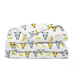 Дитяча постільна білизна в ліжечко SHEEPS CS9, жовтий (SheepYellowGreyBeige_Honey11_140) - мініатюра 4