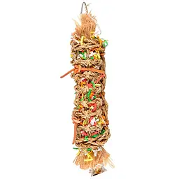 Flamingo Papyr Parakeet Toy Tube фламінго тубус іграшка з дзвіночком для папуг 7х6.5х34 см
