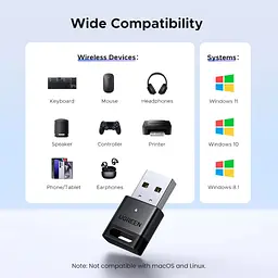 Bluetooth-адаптер Ugreen USB Bluetooth 5.4 CM748 Black (45134) - мініатюра 4