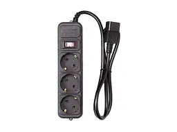 Фільтр-подовжувач для ДБЖ PowerPlant 1м 3 розетки Black (PPUA10M10S3) - мініатюра 3