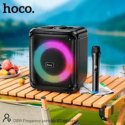 Портативна акустика Hoco DS59 Frequency portable BT speaker 40W караоке + 1 бездротовий мікрофон - мініатюра 9